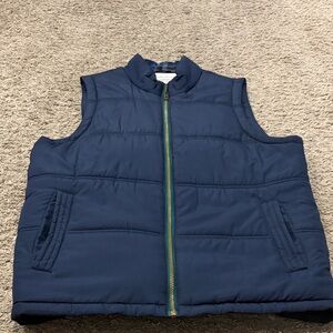 Men's Navy Quilted Puffer Vest with Zip Front